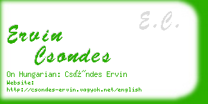 ervin csondes business card